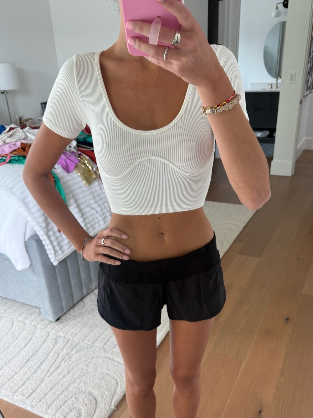 NWT Zara white ribbed crop top